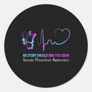 Sticker Rond Semicolon de sensibilisation à la prévention du su