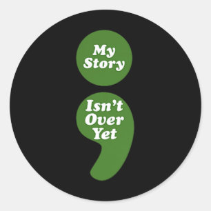 Sticker Rond Semicolon de sensibilisation à la santé mentale Mo