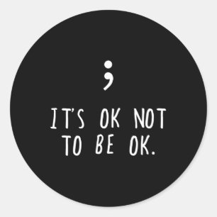 Sticker Rond Semicolon Mois de sensibilisation à la santé menta