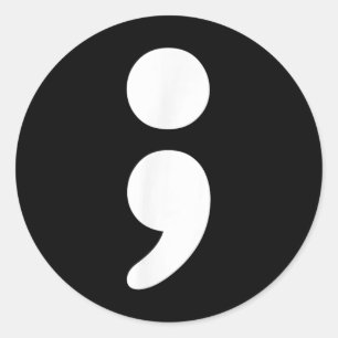 Sticker Rond Semicolon Mois de sensibilisation à la santé menta