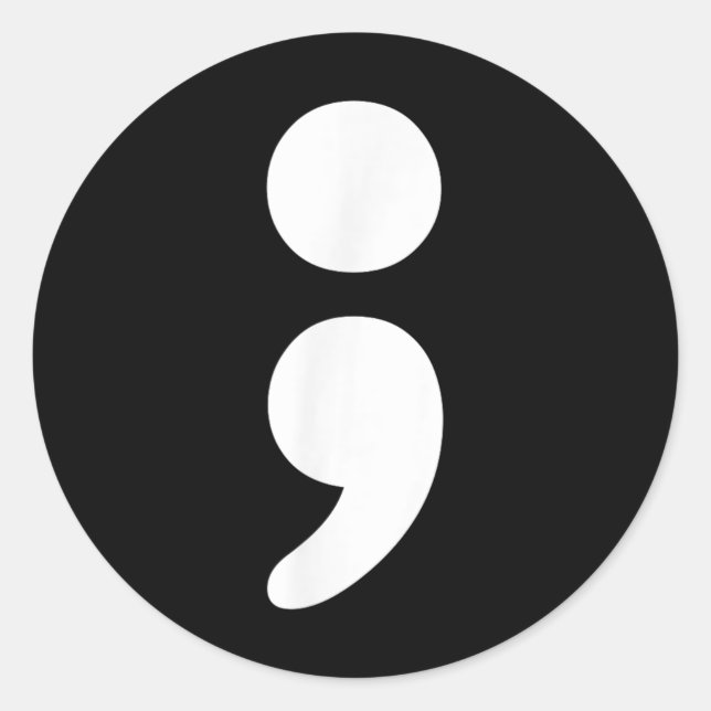 Sticker Rond Semicolon Mois de sensibilisation à la santé menta (Devant)