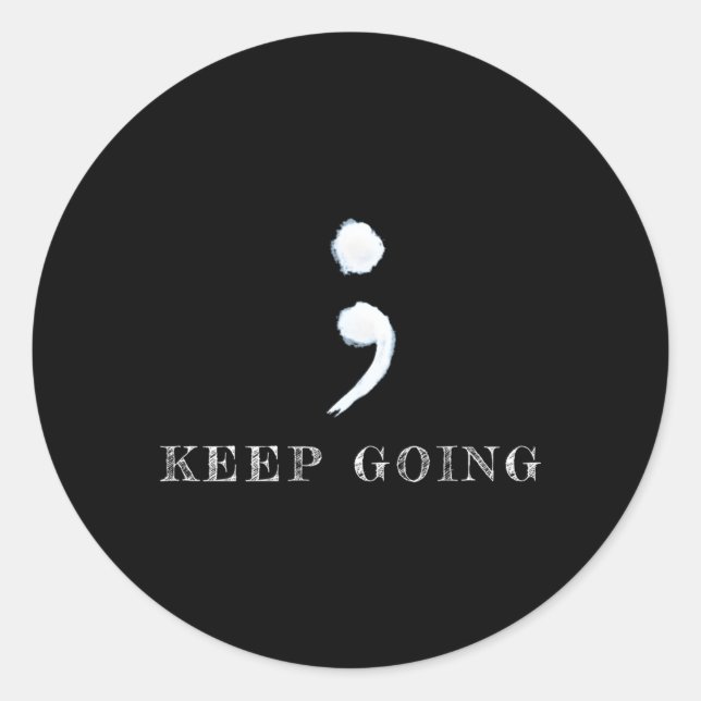 Sticker Rond Semicolon Projet Tal Sensibilisation à la santé (Devant)