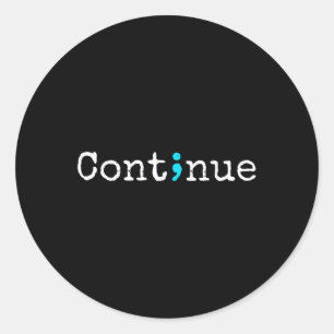 Sticker Rond Semicolon Santé mentale & Prévention du suicid