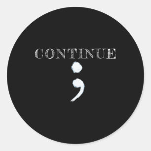 Sticker Rond Semicolon Sensibilisation à la santé mentale Suici