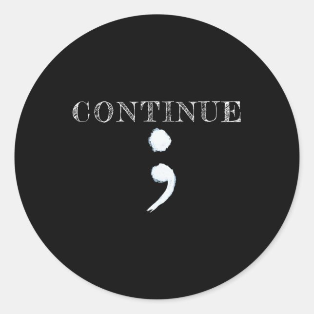 Sticker Rond Semicolon Sensibilisation à la santé mentale Suici (Devant)