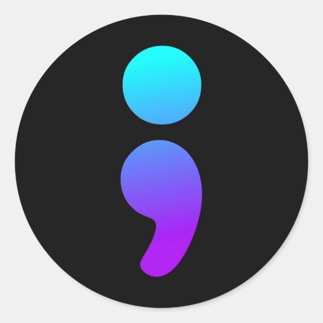 Sticker Rond Semicolon Sensibilisation au suicide Semi Colon Su (Devant)