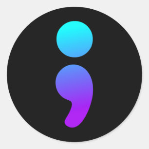 Sticker Rond Semicolon Sensibilisation au suicide Semi Colon Su