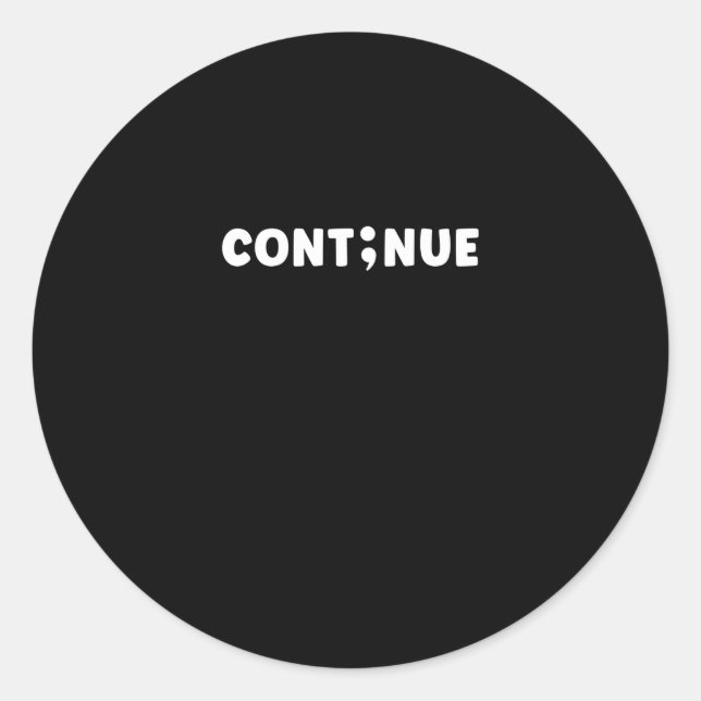 Sticker Rond Semicolon Suicide Prevention (Devant)