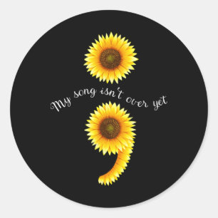Sticker Rond Semicolon Sunflowe Diffusion de l'expertise en san