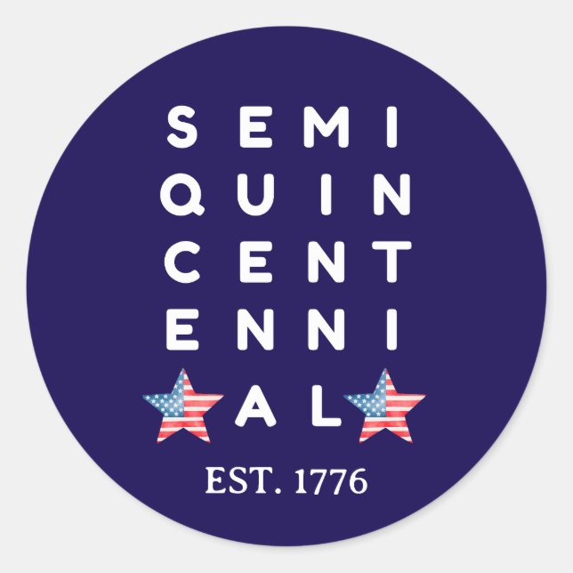 Sticker Rond Semiquincentennial 250th American Independence (Devant)