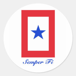 Sticker Rond Semper fi - Drapeau de famille