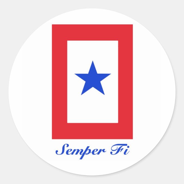 Sticker Rond Semper fi - Drapeau de famille (Devant)