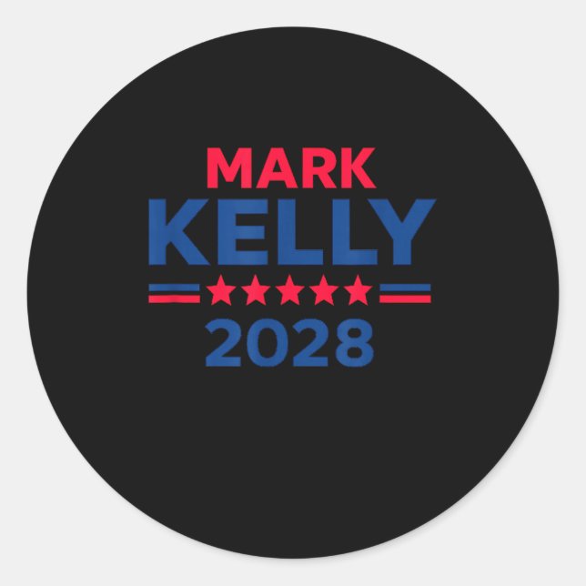 Sticker Rond Senator Mark Kelly For President 2028 Campaign  (Devant)