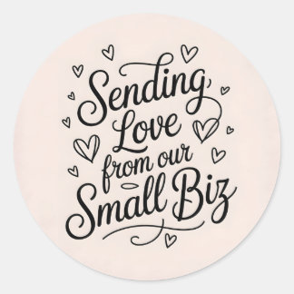 Sticker Rond Sending Love from our Small Biz