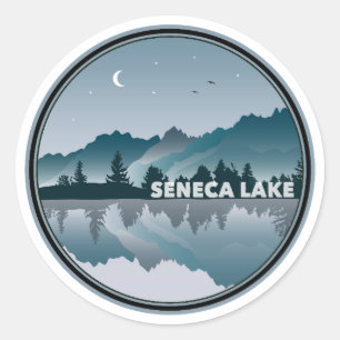 Sticker Rond Seneca Lake New York Réflexion