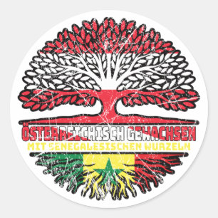 Sticker Rond Sénégal Senegalesisch Österreichisch Österreich