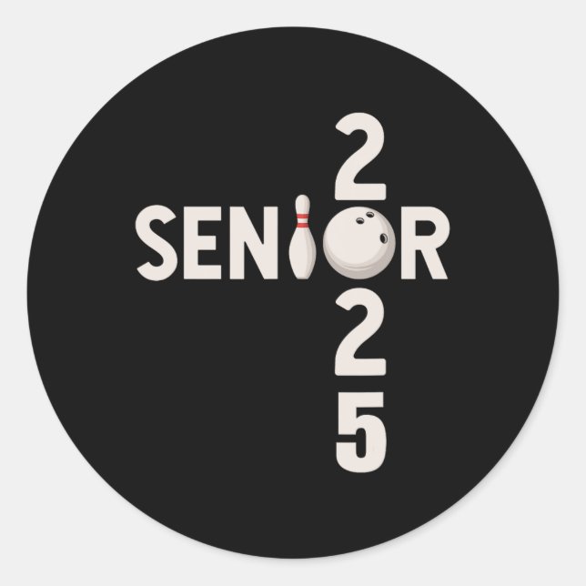Sticker Rond Senior 2025 Bowling Player Graduating Cl Of 2025 (Devant)