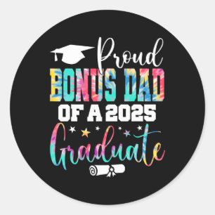 Sticker Rond Senior 2025 Fier Bonus-papa D'Un Cl De 2025 Gradua