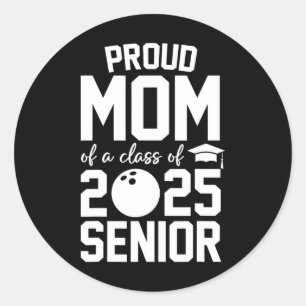 Sticker Rond Senior 2025 Fier Maman D'Un Cl De 2025 Bowling Gra