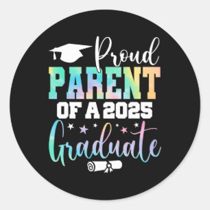 Sticker Rond Senior 2025 Fier Parent D'Un Cl De 2025 Diplômé
