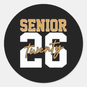 Sticker Rond Senior 2026 Rétro Promotion 2026 Diplômé 2026 Homm