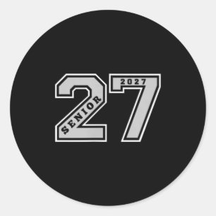 Sticker Rond Senior 2027 Avant Arrière Gris Seniors Cl 27 Grad