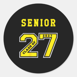 Sticker Rond Senior 2027 (dos) or jersey doré de la promotion 2