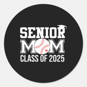 Sticker Rond Senior Baseball Maman Senior Maman Cl De 2025 Grad