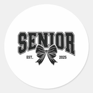 Sticker Rond Senior Est 2025 Graduation Student Vintage