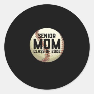 Sticker Rond Senior Mom Class of 2022 Baseball Mom