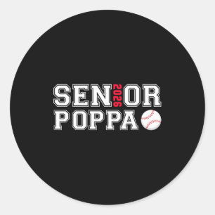 Sticker Rond Senior papa classe de 2026 papa baseball papa