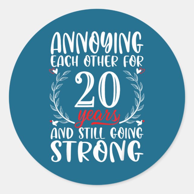 Sticker Rond S'ennuyer mutuellement 20 20e (Devant)
