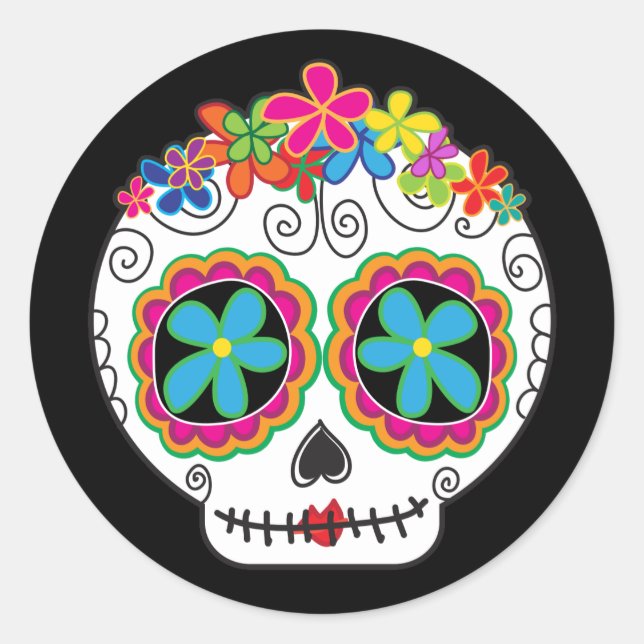 Sticker Rond Señorita Calavera (Devant)