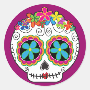 Sticker Rond Señorita Calavera