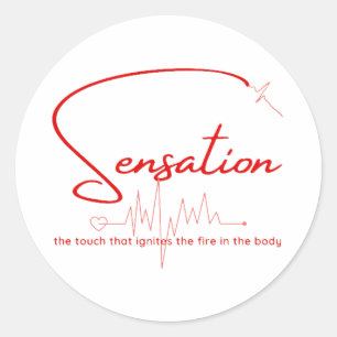 Sticker Rond Sensation Pouls Ligne du Cœur