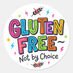 Sticker Rond Sensibilisation à la Coeliaque Sans Gluten Pas Par