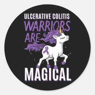 Sticker Rond Sensibilisation à la colite ulcérative IBD Unicorn