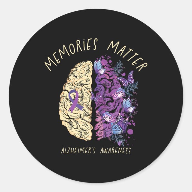 Sticker Rond Sensibilisation à la démence d'Heimerheimer Brain  (Devant)