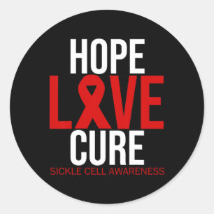 Sticker Rond Sensibilisation à la faucille Espoir Amour Cure Bu