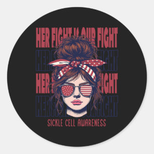 Sticker Rond Sensibilisation à la faucille Son combat est mon c