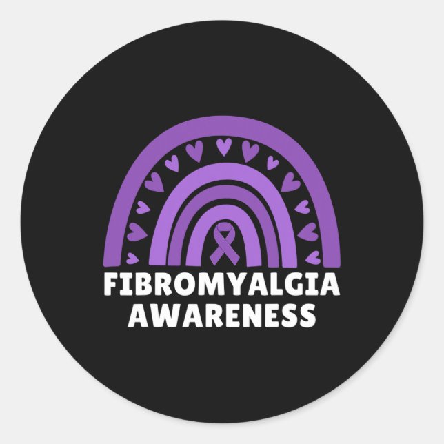 Sticker Rond Sensibilisation à la fibromyalgie Hommes Femmes Cu (Devant)