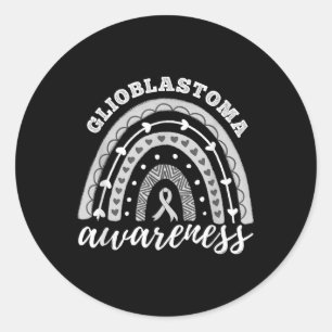 Sticker Rond Sensibilisation à la glioblastomie arc-en-ciel
