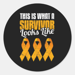 Sticker Rond Sensibilisation à la leucémie Cancer Survivant Ora