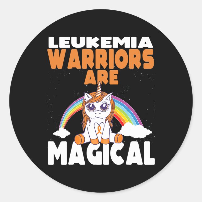 Sticker Rond Sensibilisation à la leucémie Licorne magique mign (Devant)