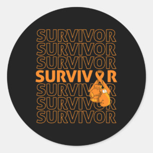Sticker Rond Sensibilisation à la leucémie Survivor Orange Ribb