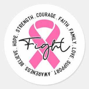 Sticker Rond Sensibilisation à la lutte contre le cancer du sei