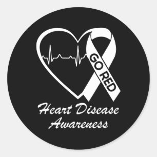 Sticker Rond Sensibilisation à la maladie cardiaque Nous porton