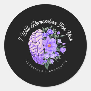 Sticker Rond Sensibilisation à la maladie d'Alzheimer Je me so