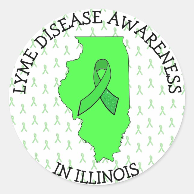 Sticker Rond Sensibilisation à la maladie de Lyme en Illinois S (Devant)