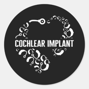 Sticker Rond Sensibilisation à la perte auditive Amour Cochléai
